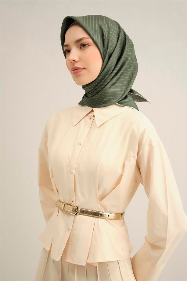 Armine Desenli Saf İpek Twill Eşarp 9348- 54