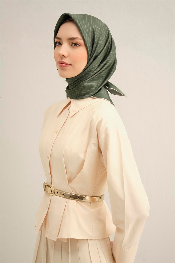 Armine Desenli Saf İpek Twill Eşarp 9348- 54