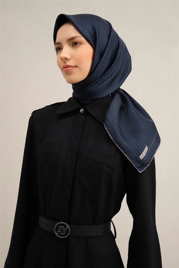 Armine Desenli Saf İpek Twill Eşarp 9348- 80