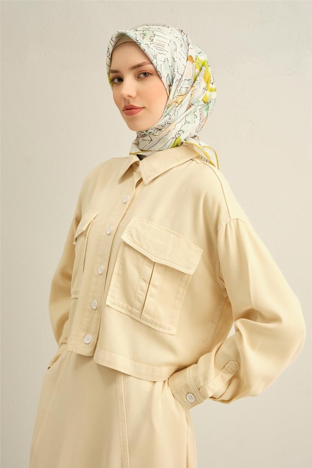 Armine Dijital Saf İpek Eşarp 9349D (S) 54