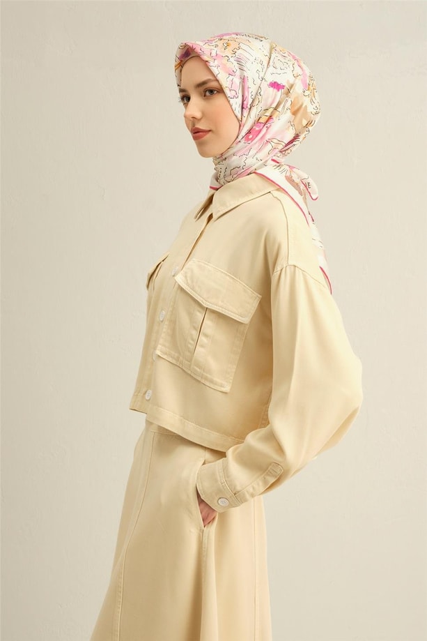 Armine Dijital Saf İpek Eşarp 9349D (T) 34