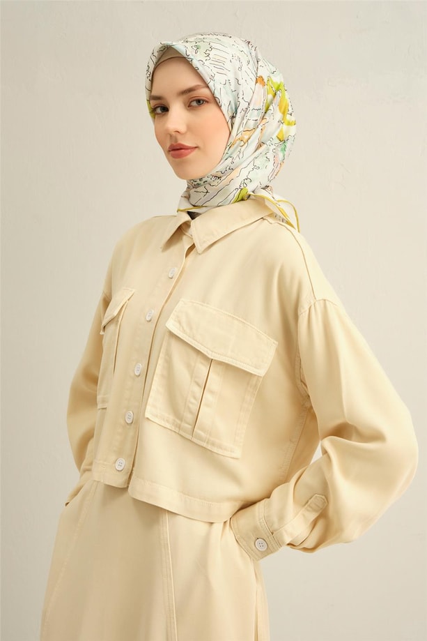 Armine Dijital Saf İpek Eşarp 9349D (T) 54