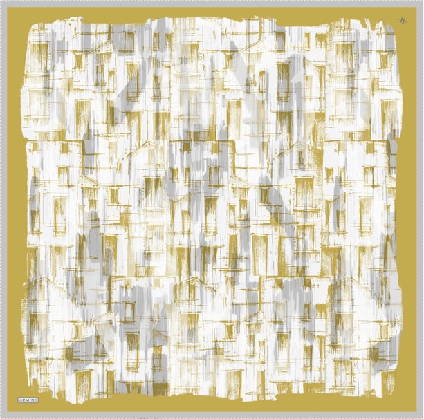 Armine Desenli Saf İpek Twill Eşarp 9350- 85