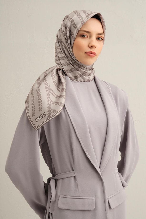 Armine Desenli Saf İpek Twill Eşarp 9351-51