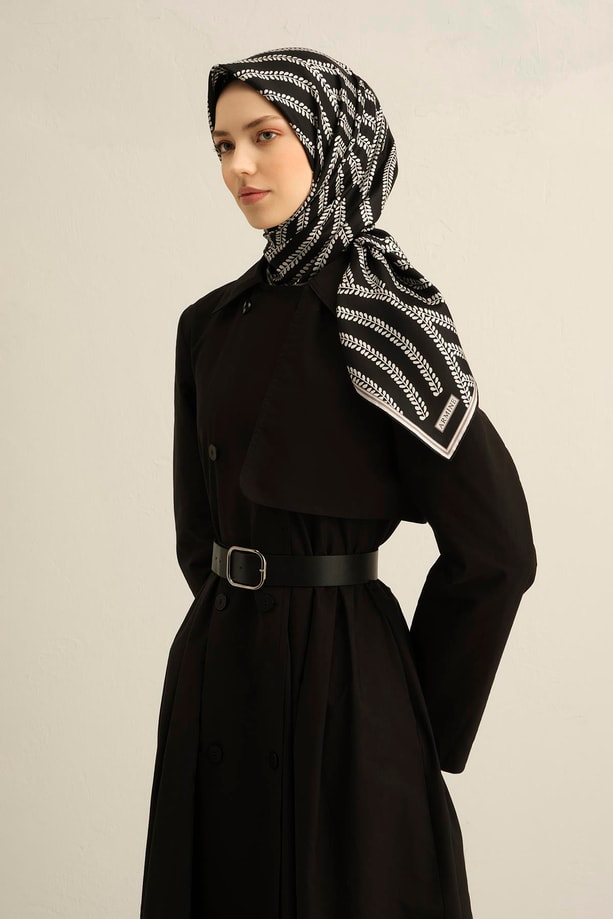 Armine Desenli Saf İpek Twill Eşarp 9351-55