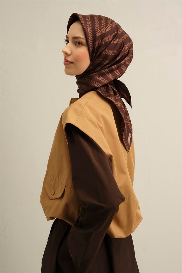 Armine Desenli Saf İpek Twill Eşarp 9351- 84