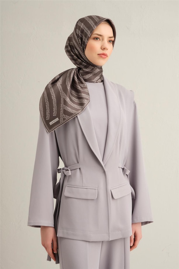 Armine Desenli Saf İpek Twill Eşarp 9351-86