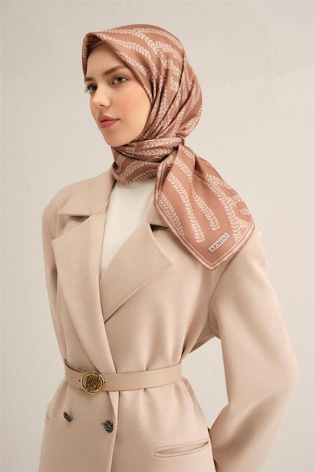 Armine Dijital Saf İpek Eşarp 9351D (T) 87