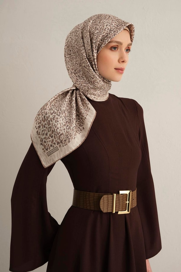 Armine Desenli Saf İpek Twill Eşarp 9352- 05