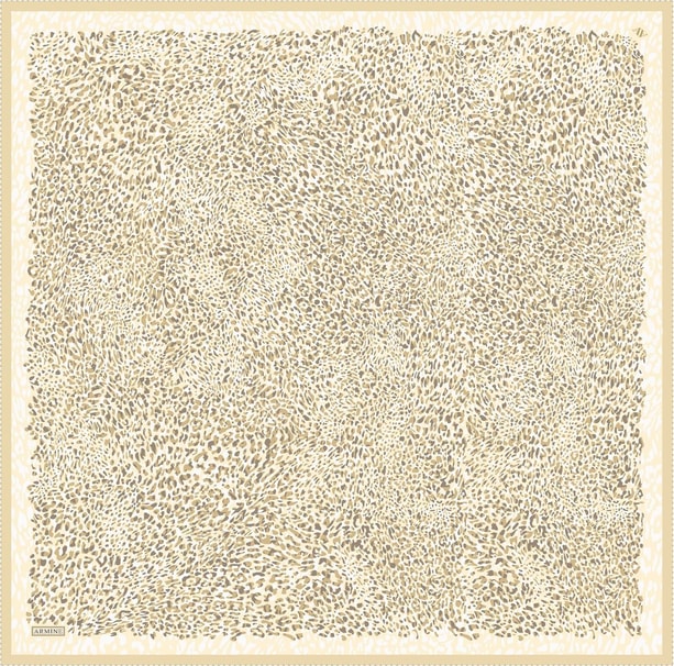 Armine Leopar Desenli Saf İpek Twill Eşarp 9352 34