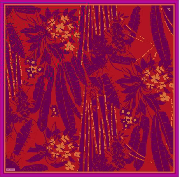 Armine Desenli Saf İpek Sura Eşarp 9353-07