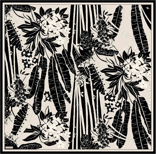 Armine Desenli Saf İpek Twill Eşarp 9353-04