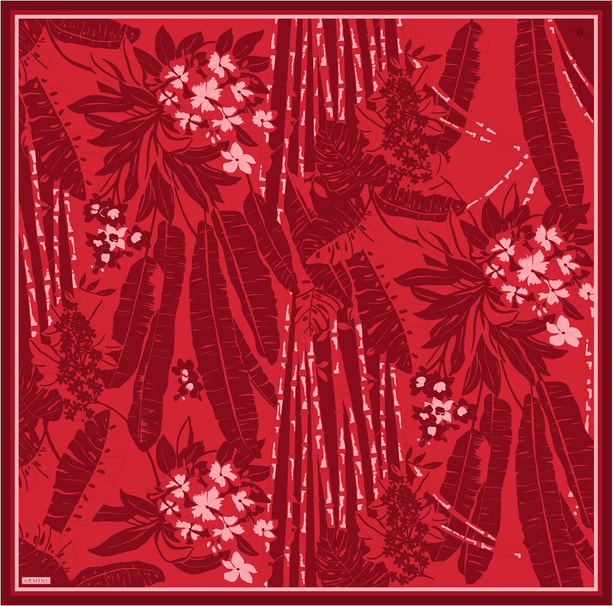 Armine Desenli Saf İpek Twill Eşarp 9353-34