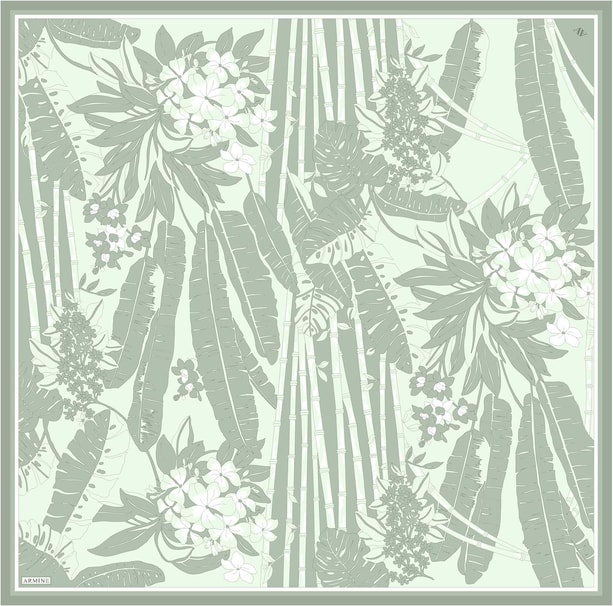 Armine Desenli Saf İpek Twill Eşarp 9353-38