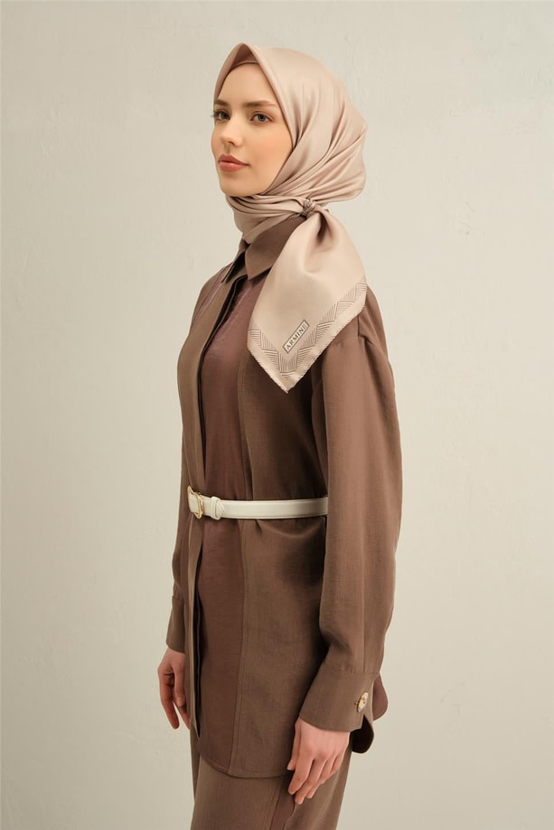 Armine Desenli Saf İpek Twill Eşarp 9357- 03