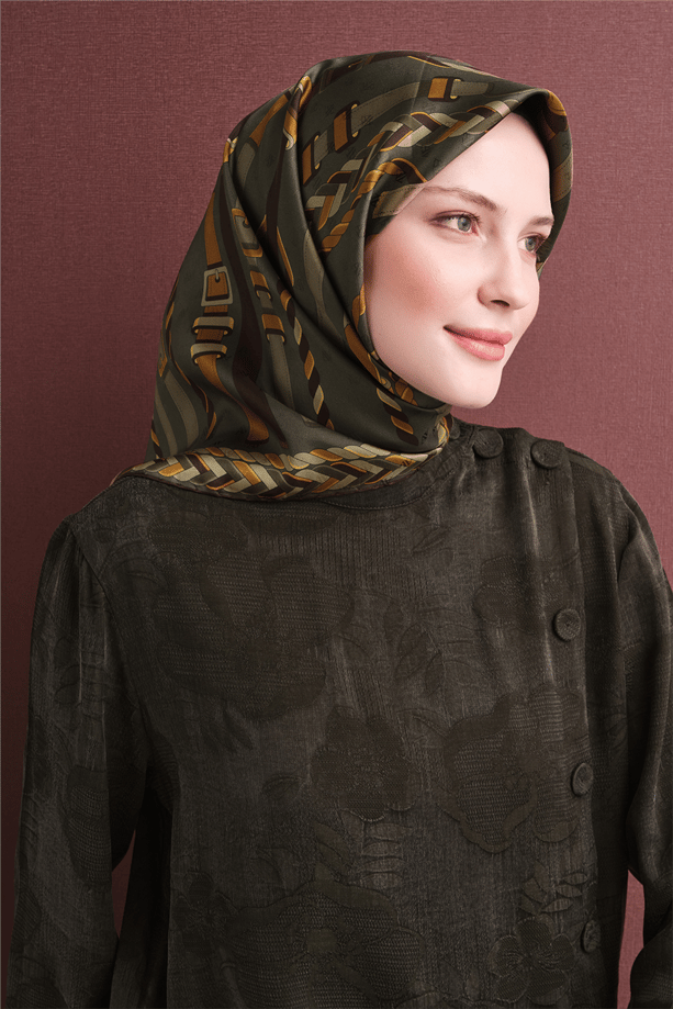 Armine Jakarlı İpek Eşarp 9607D 04