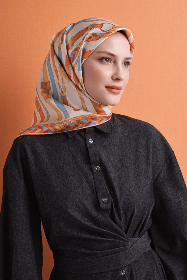 Armine Jakarlı İpek Eşarp 9607D 80