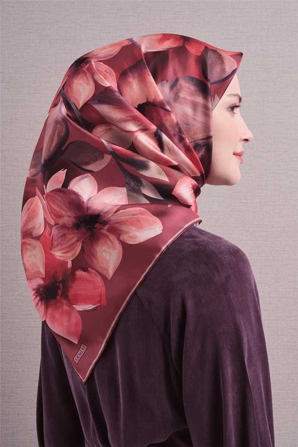 Armine Saf İpek Twill Eşarp 9632D 01