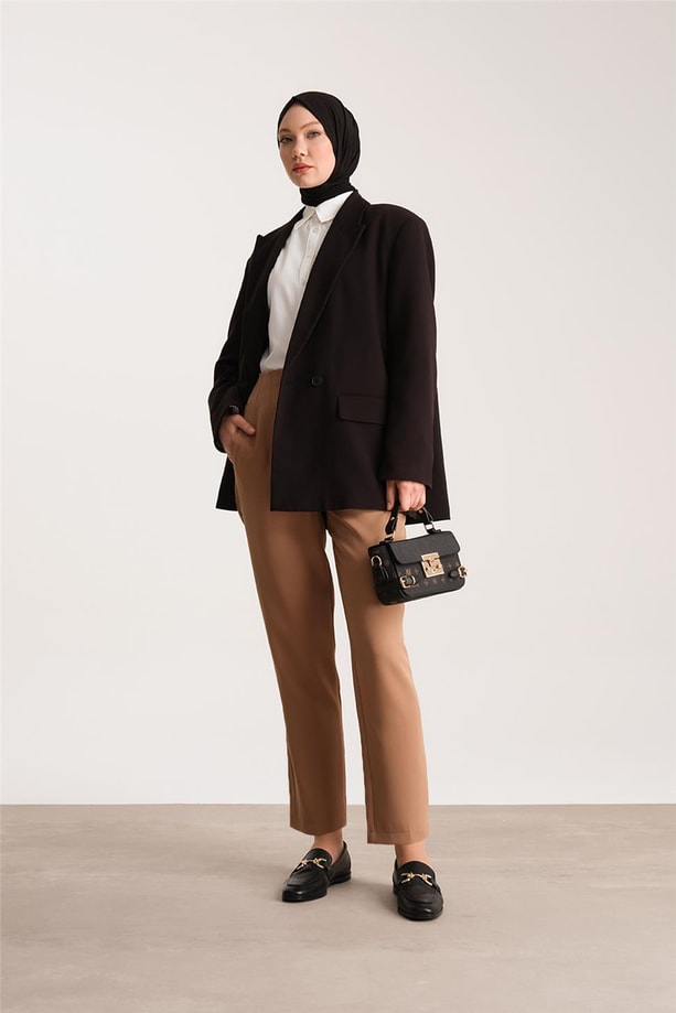 Armine Yüksek Bel Havuç Pantolon ORT2518 Camel