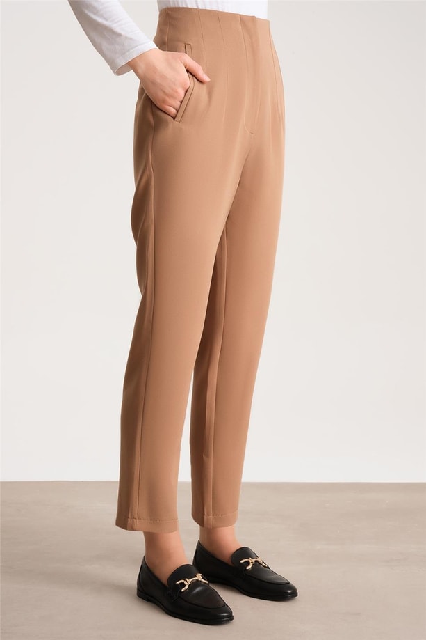 Armine Yüksek Bel Havuç Pantolon ORT2518 Camel