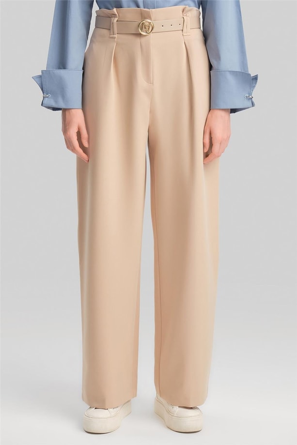 Armine Kemerli Palazzo Pantolon 23K2519 Bej