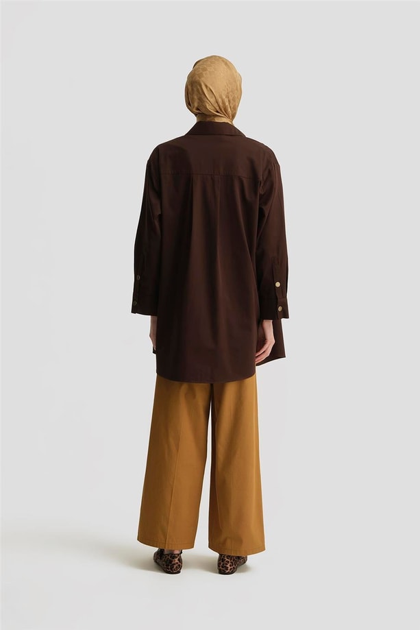 Armine Yüksek Bel Bol Baça Pantolon 25Y2812 Sahra