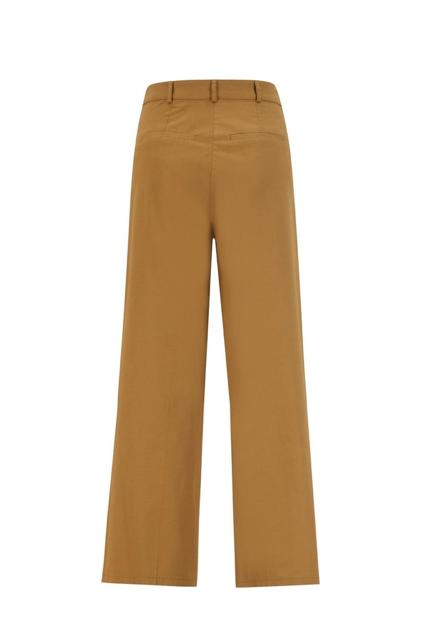 Armine Yüksek Bel Bol Paça Pantolon 25Y2812 Sahra