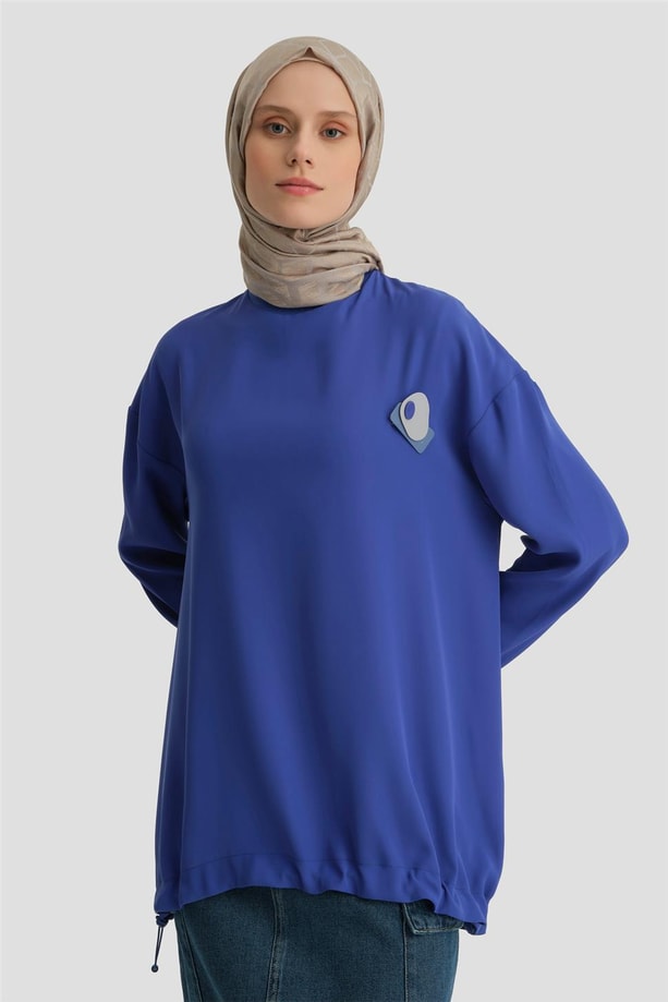 Armine Broşlu Bluz Ort3100 Morcivert