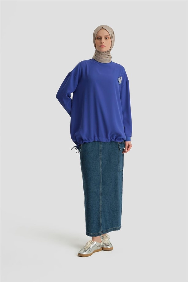 Armine Broşlu Bluz Ort3100 Morcivert