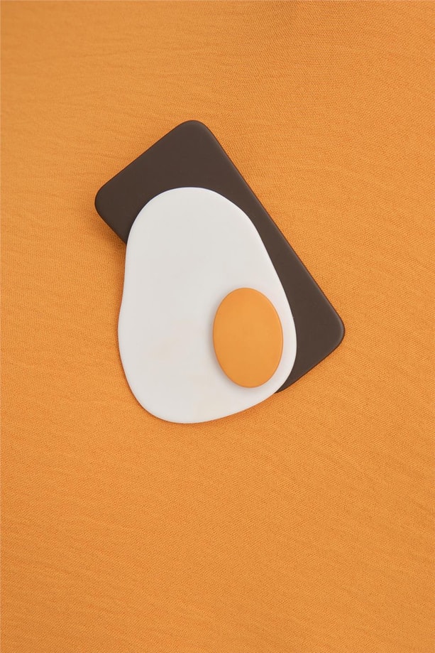 Armine Broşlu Bluz ORT3100 Zencefil