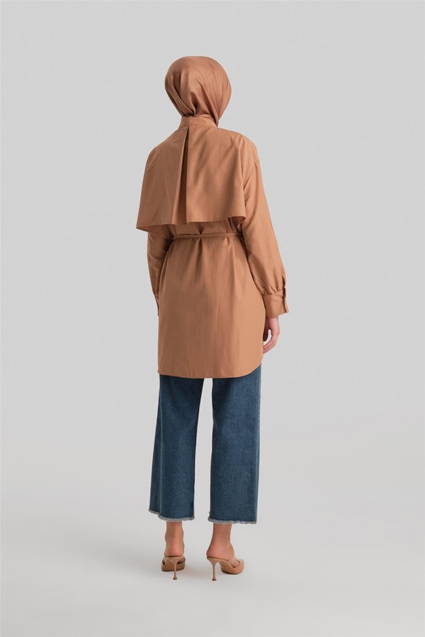 Armine Rüzgarlıklı Coton Gömlek ORT3442 Camel