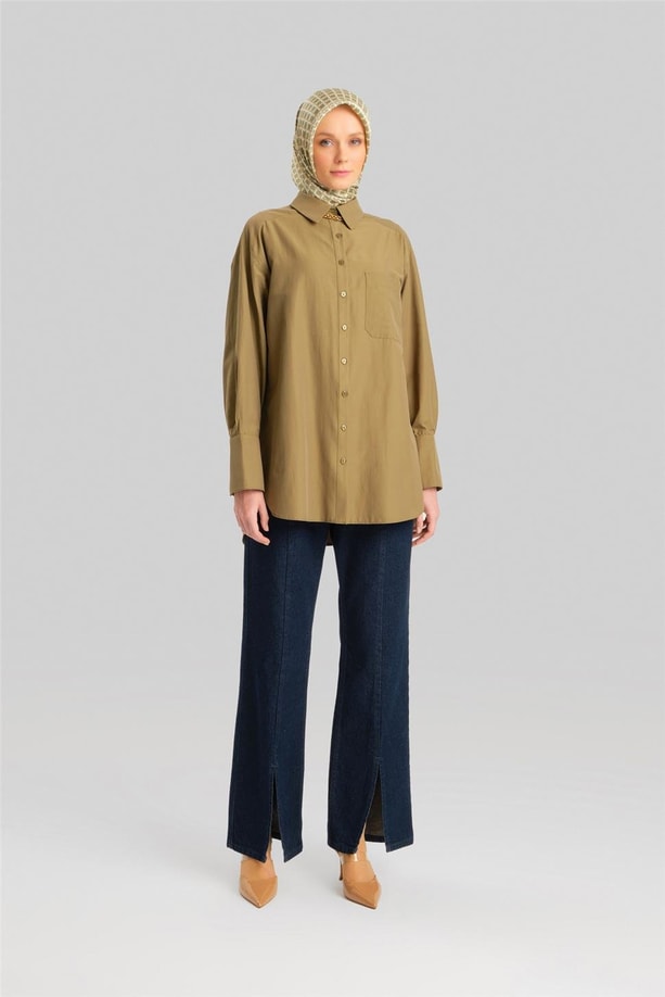 Armine Gömlek 23K3444 Haki