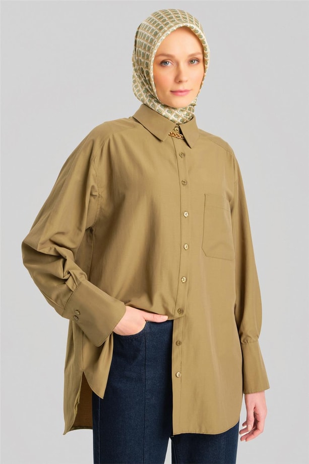 Armine Gömlek 23K3444 Haki