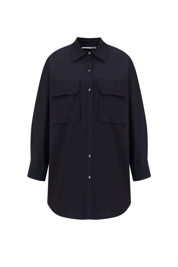 Armine Cepli Gabardin Gömlek Ceket 24K3603 Siyah