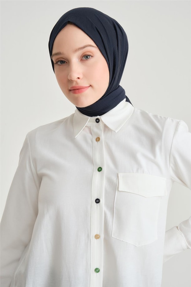 Armine Desenli Tunik ORT4371 Ekru