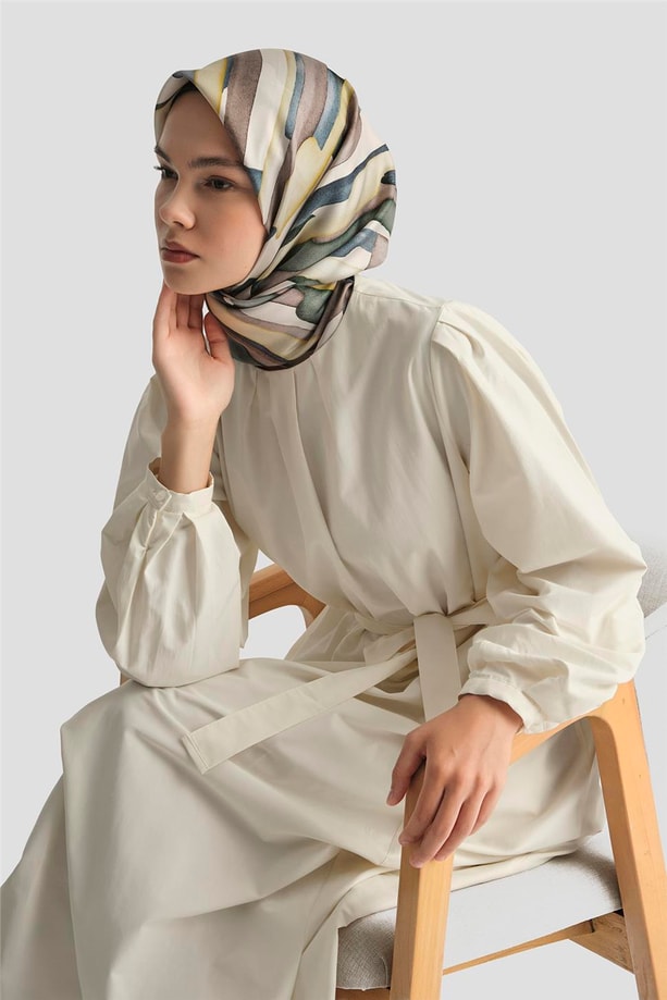 Armine Pile Detaylı Pamuk Elbise 25Y9024 Aytaşı