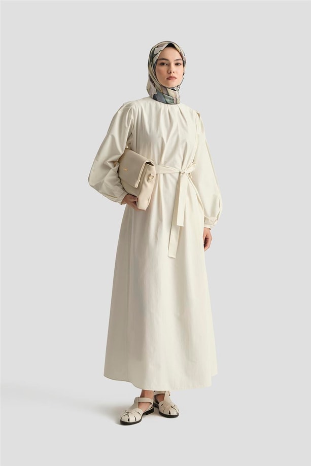 Armine Pile Detaylı Pamuk Elbise 25Y9024 Aytaşı