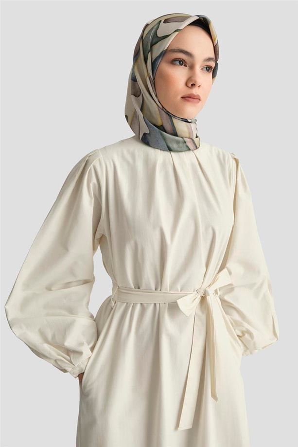 Armine Pile Detaylı Pamuk Elbise 25Y9024 Aytaşı