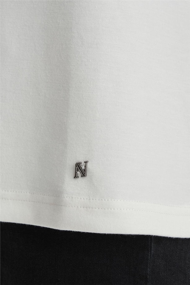 Armine Tişört ORTD9033 Ekru