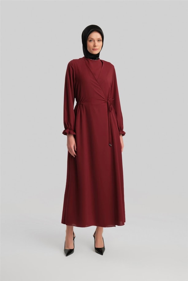 Armine Anvelop Elbise ORT9230 Bordo