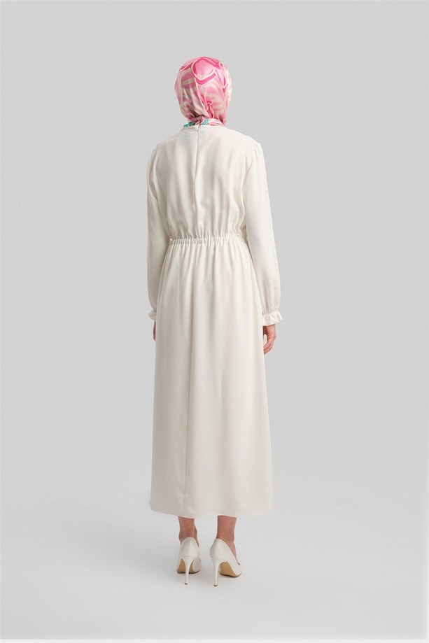 Armine Anvelop Elbise ORT9230 Ekru