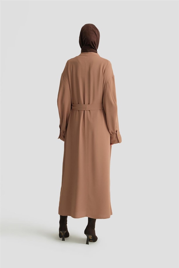 Armine Kapaklı Cepli Elbise ORT9925 Camel