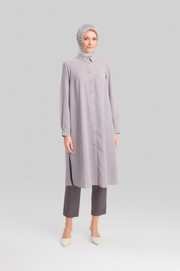Armine A Logolu Tunik ORTH411 Gri