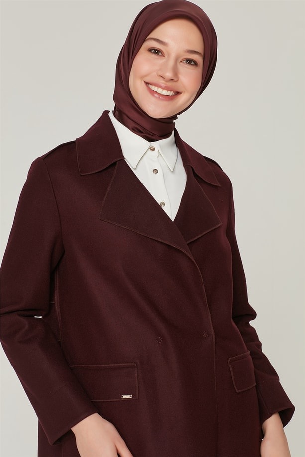 Armine Keçe Manto 18Ka8639 Bordo