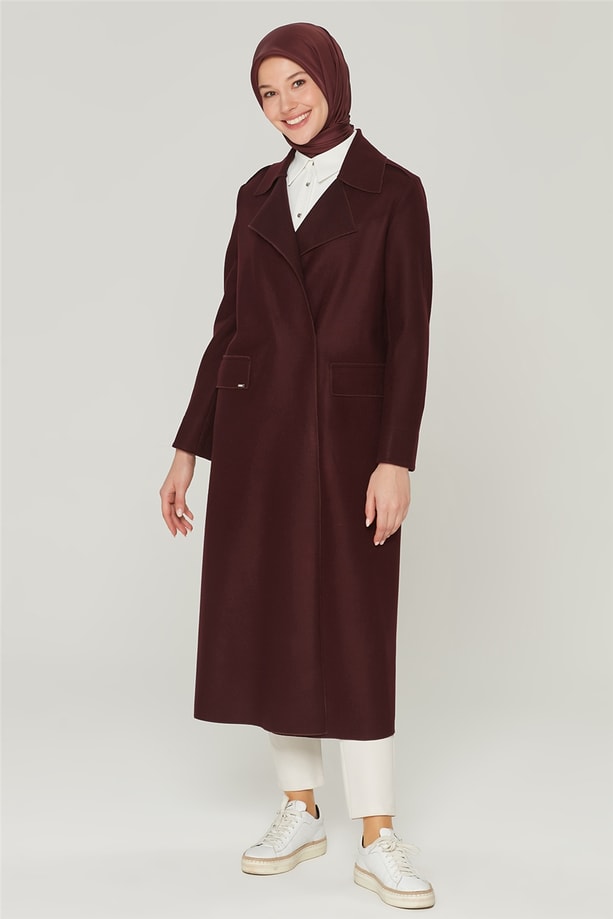 Armine Keçe Manto 18Ka8639 Bordo