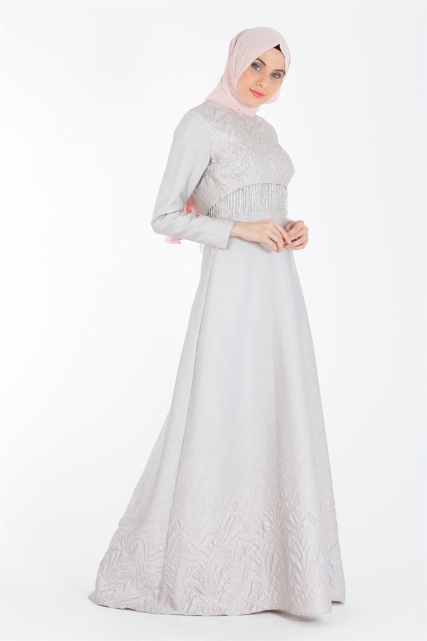 Armine Abiye Elbise 18Ya1045 Pudra