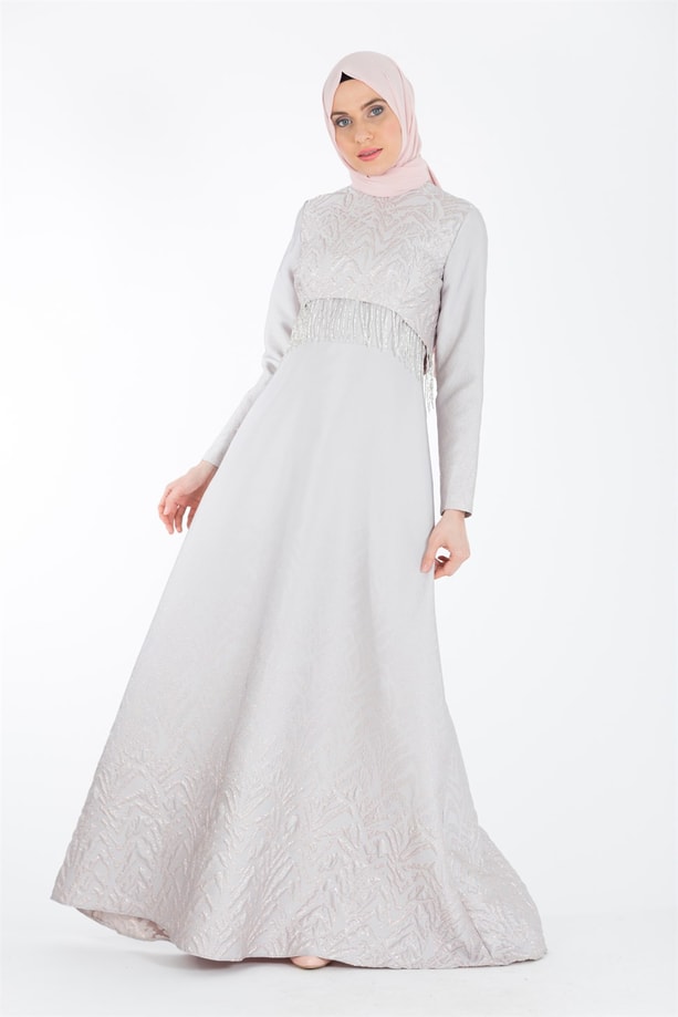 Armine Abiye Elbise 18Ya1045 Pudra