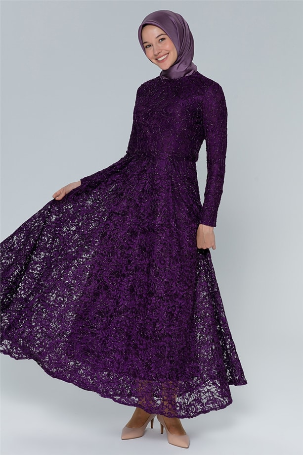 Armine Abiye Elbise 18Ya1625 Mor