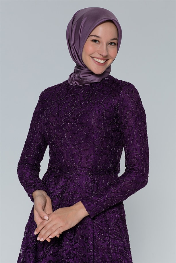 Armine Abiye Elbise 18Ya1625 Mor