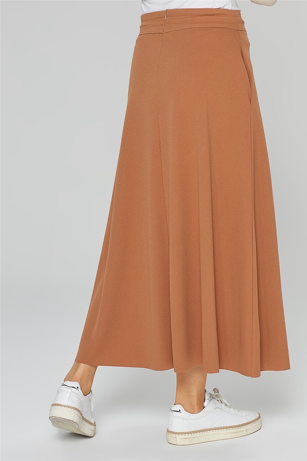 Armine Uzun Etek 20Ka1029 Camel